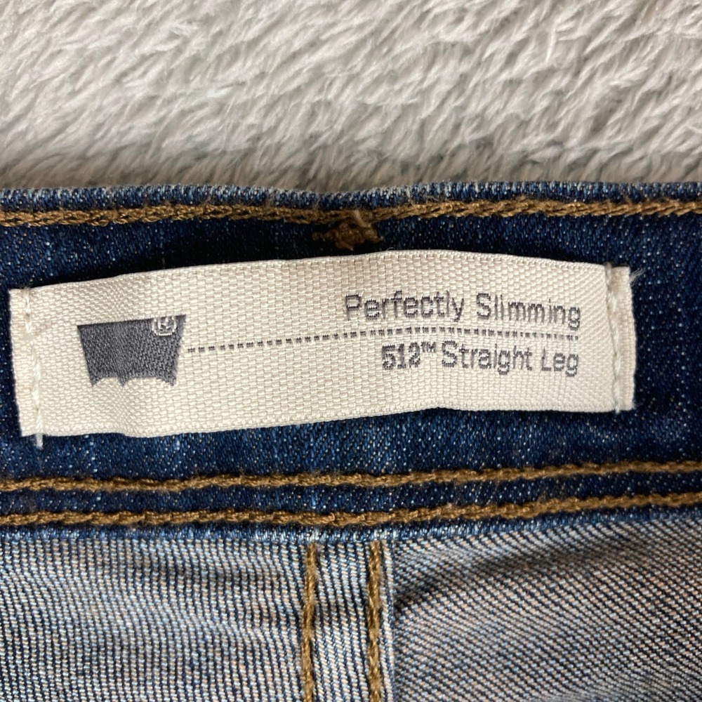Levi's Women's 512 Perfectly Slimming Straight‎ Leg Jeans Dark Wash Size 10 - Picture 13 of 16